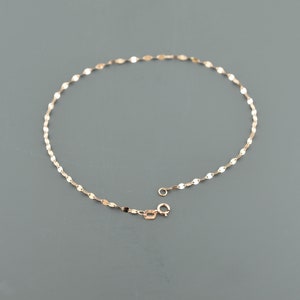 10K ROSE GOLD ANKLET | 1.9MM Wide | Polished Marine Link 9 inch Anklet | Spring Ring Clasp | Free Shipping 1-Day | Gift Box Included