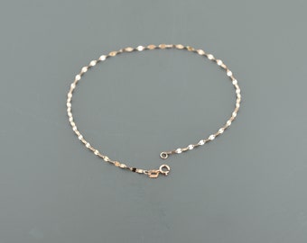 10K ROSE GOLD ANKLET | 1.9MM Wide | Polished Marine Link 10 inch Anklet | Spring Ring Clasp | Free Shipping 1-Day | Gift Box Included