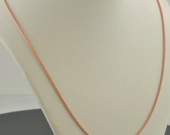 14K Rose Gold Over 0.925 Sterling Silver | 2.1MM Wheat Chain Necklace | Genuine Italian Silver 18"-24" Inch | Free Shipping 1-Day