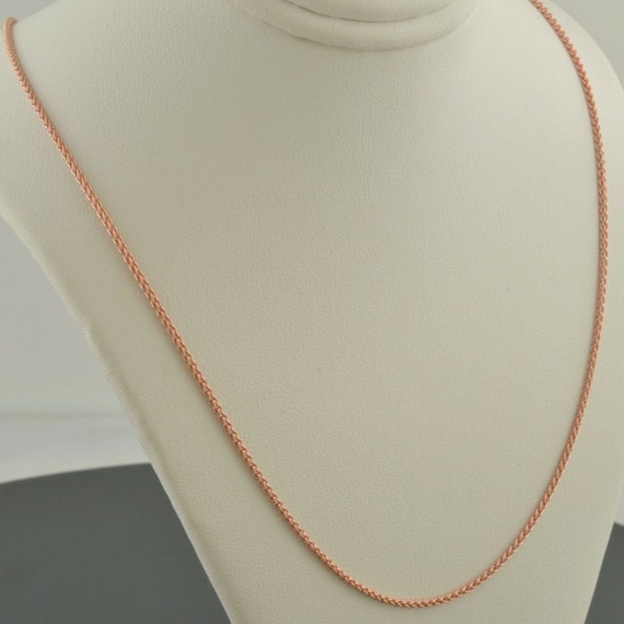 14K Rose Gold Over 0.925 Sterling Silver 2.1MM Wheat Chain | Etsy