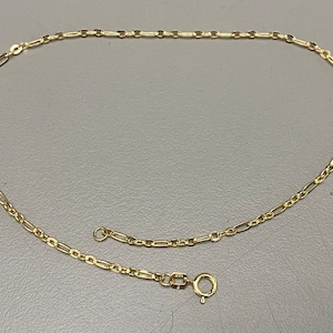 10K SOLID YELLOW GOLD | 2.1MM Wide | Fancy 3 + 1 Figaro Link 10 Inch Anklet | Spring Ring Clasp | Free Shipping 1-Day | Gift Box
