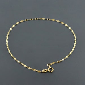 10K YELLOW GOLD ANKLET | 1.9MM Wide | Polished Marine Link 10 inch Anklet | Spring Ring Clasp | Free Shipping 1-Day | Gift Box Included