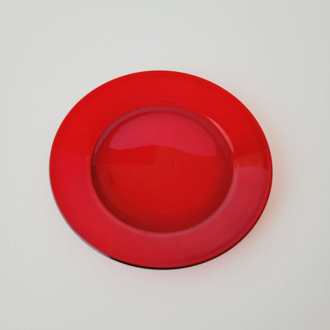Arcoroc Cocoon Ruby Red Glass Salad Plate 8, Made in France, Smooth