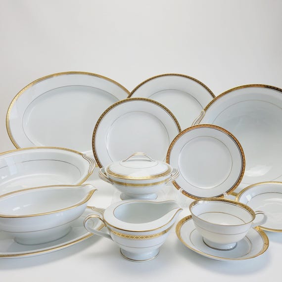 Vintage Japanese Porcelain Noritake Richmond Dishes, Smooth White