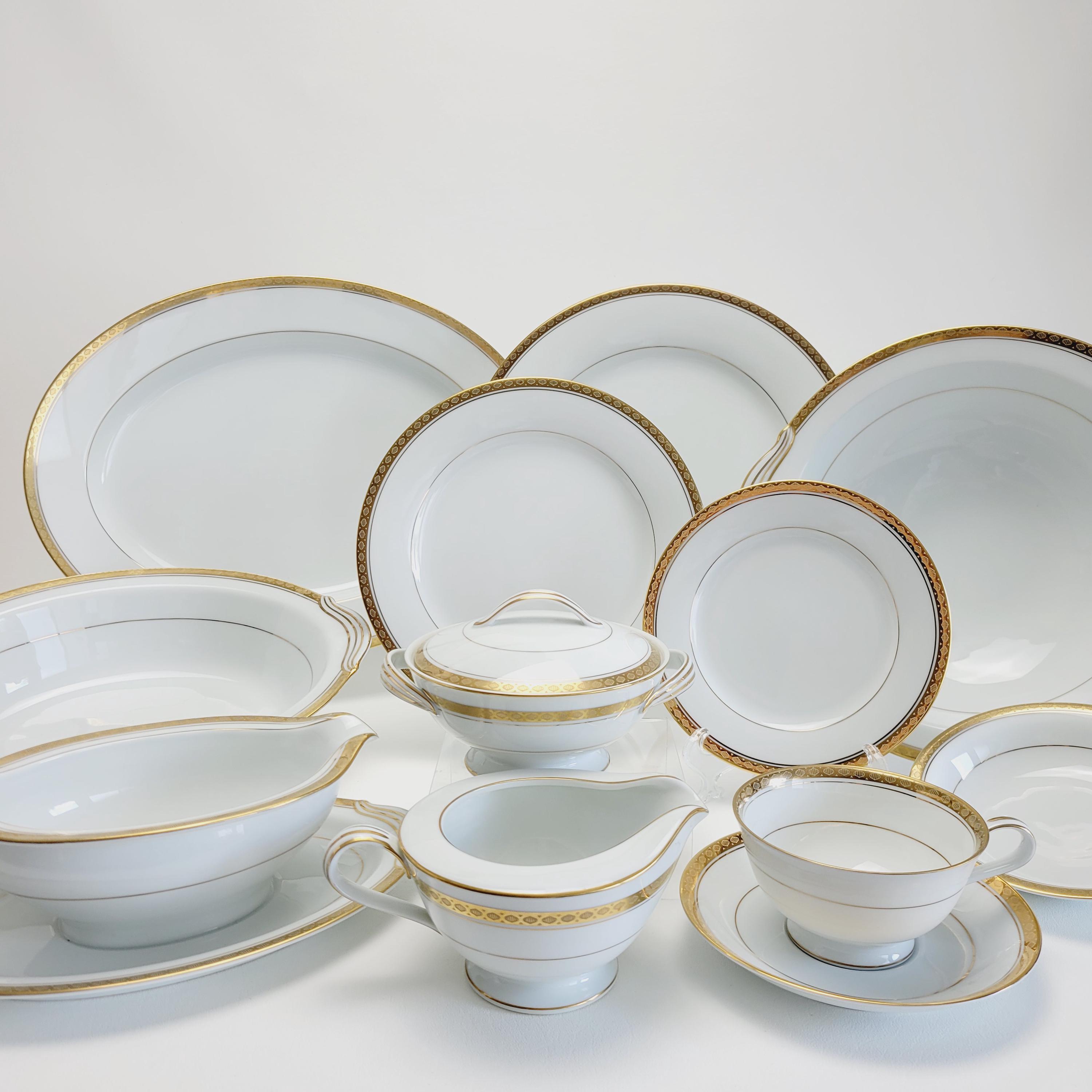 Vintage Japanese Porcelain Noritake Richmond Dishes, Smooth White