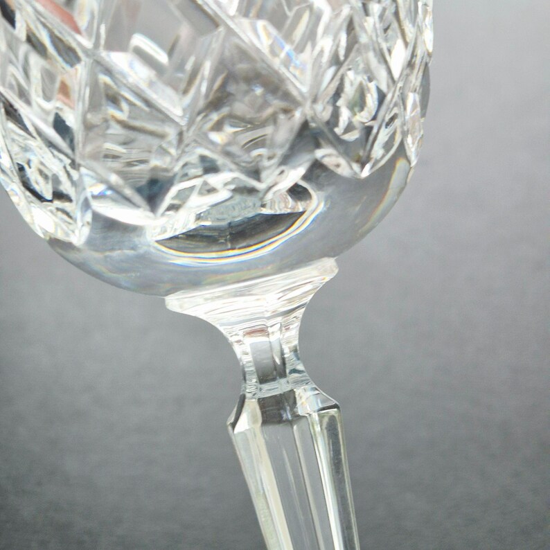 Vintage Schott-Zwiesel "Classic Clear" Crystal Wine Glass Set of 2, Cut Criss Cross & Fan, 6fl. oz., Germany c.1983-93 Bild 6