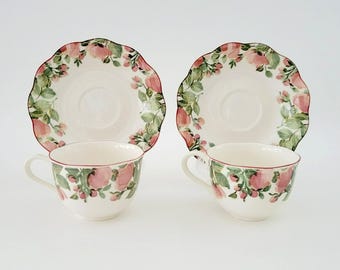Seven (7) Nikko PRECIOUS 8” Salad Plates - Pink Rose Garden