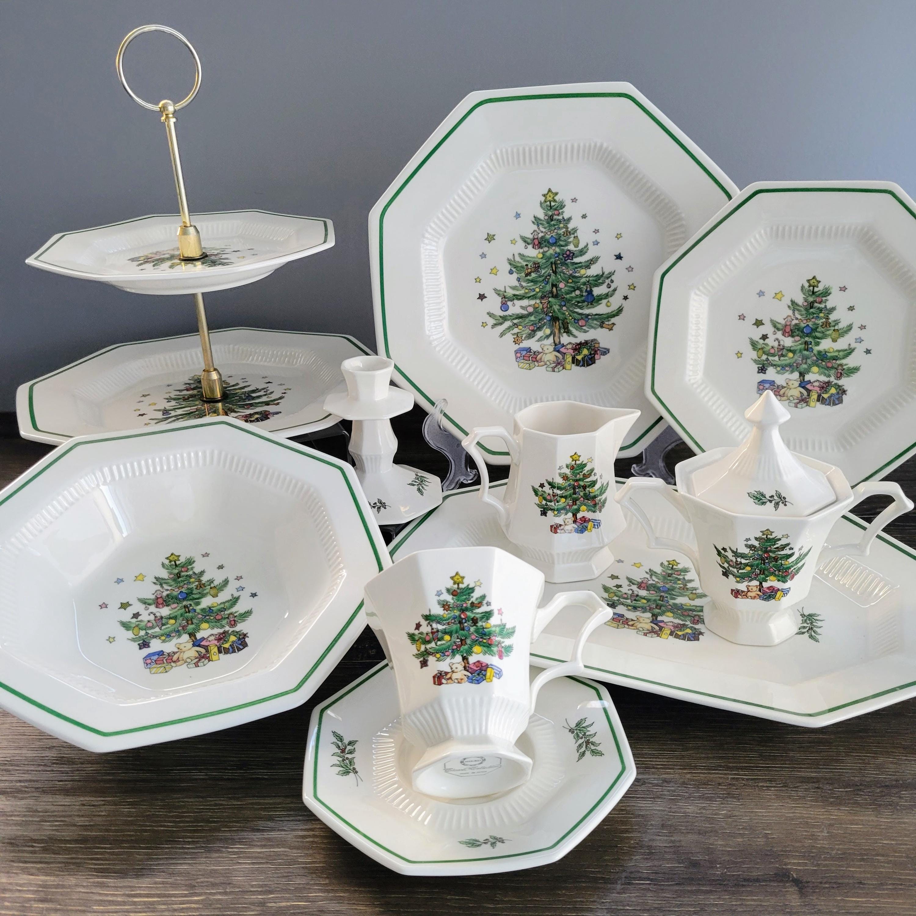 Nikko Christmas Dishes, Classic Collection C1979-83 Octagonal