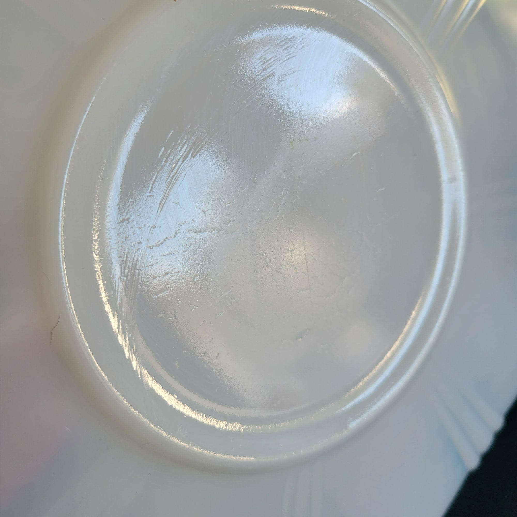 Vintage Macbeth-evans White Opalescent Depression Glass Chop Plate
