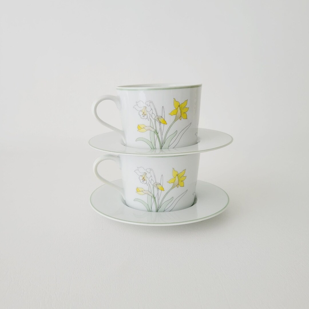 Block Spal Block Spal Daffodil Cup & Saucers 2, 1983 Watercolors by Mary Lou ...