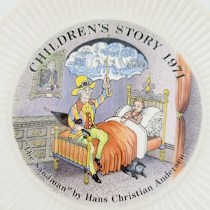 Wedgwood 1971 Children&#39;s Story Plate The Sandman By Hans Christian Andersen, Small Fairytale Collectors Plate, Nursery or Library Wall Decor