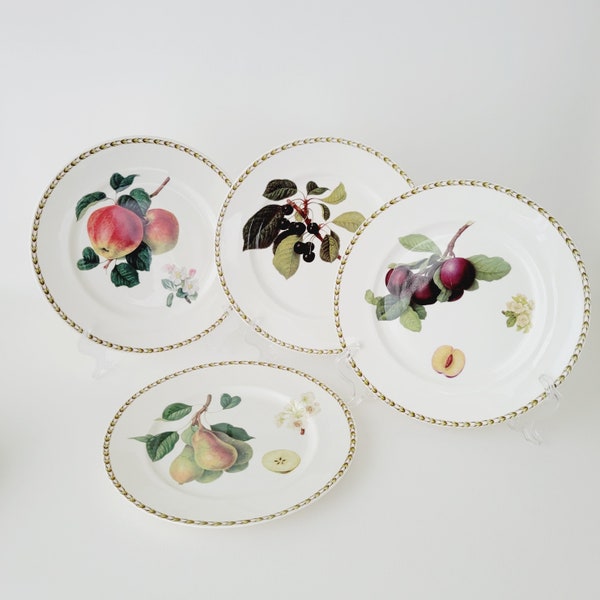 Queen's DINNER Plate, Hookers Fruit Patterns, CHOICE, Royal Horticultural Society, Vintage Fine Bone China Made in England, Fruit Kitchen
