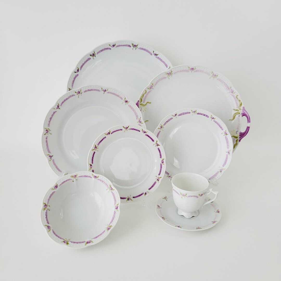 Rare Hand Painted German Dinnerware Hutschenreuther Viktoria Etsy
