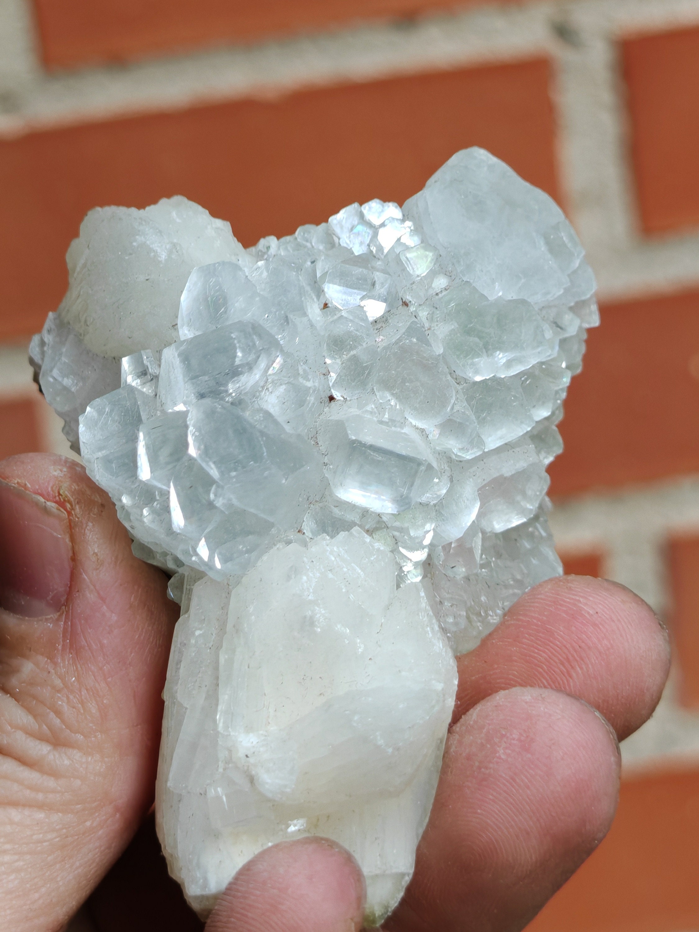 Green apophyllite disco ball