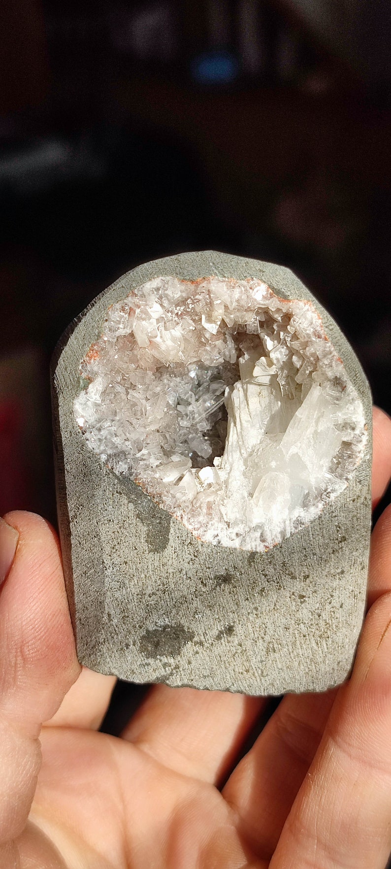 Bright Heulandite Geode With Stilbite - Etsy Canada