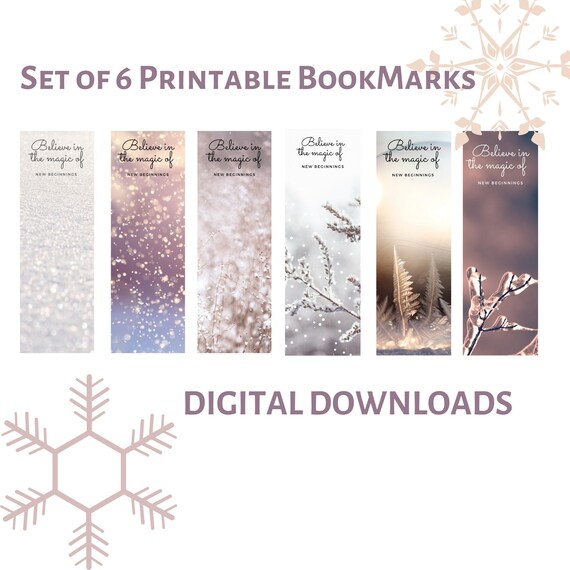 Set of 6 Printable Bookmarks for Reading Bookmarks With - Etsy