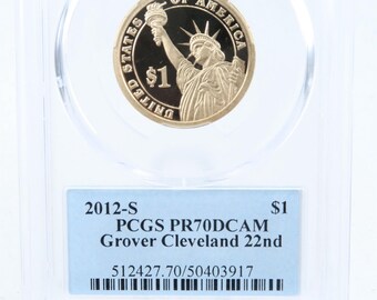 2012-S PCGS PR70DCAM Grover Cleveland 22.º dólar presidencial de prueba