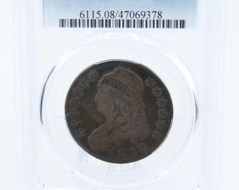 1818/7-P PCGS VG08 Moneda grande de medio dólar con busto de 8 con tapa, 50C