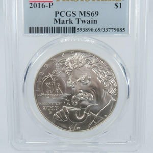 2016-P PCGS MS69 Mark Twain Commemorative Silver Dollar Business Strike