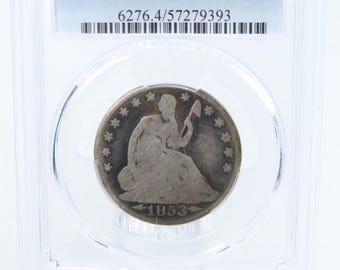 1853-O PCGS G04 Moneda de medio dólar con asiento de la libertad, 50 centavos