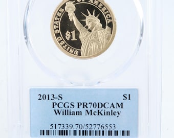 2013-S PCGS PR70DCAM William McKinley Presidential Dollar Proof