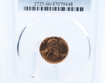 1944-D PCGS MS66RD Huelga comercial de centavos de trigo de Lincoln 1C