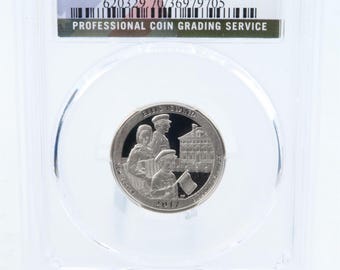 2017-S PCGS PR70DCAM Ellis Island NP Quarter Proof 25C