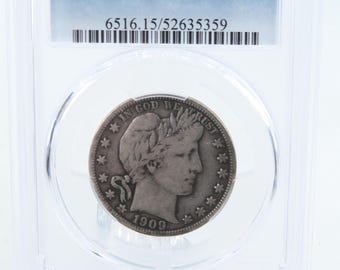 1909-P PCGS F15 Barber Half Dollar Business Strike 50C