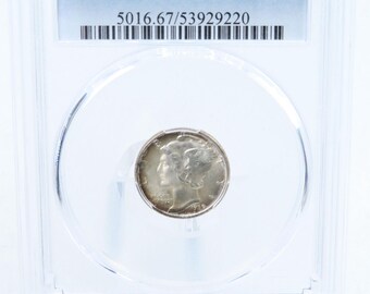 Moneda de diez centavos de mercurio de 1939-P PCGS MS67, número de huelga comercial de 10 centavos