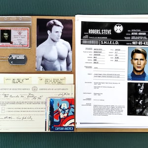 Cartella segreta di Capitan America S.H.I.E.L.D. Steve Rogers, oggetti di scena in carta