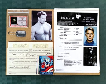 Captain America File S.H.I.E.L.D. Steve Rogers Secret Folder Paper Props