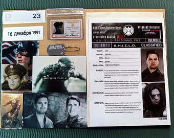 Winter Soldier File S.H.I.E.L.D. Bucky Barnes Secret Folder Paper Props