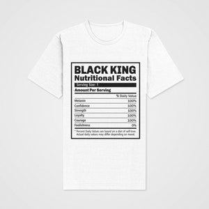 Black King Facts T-shirt, Fathers Day, Gift White