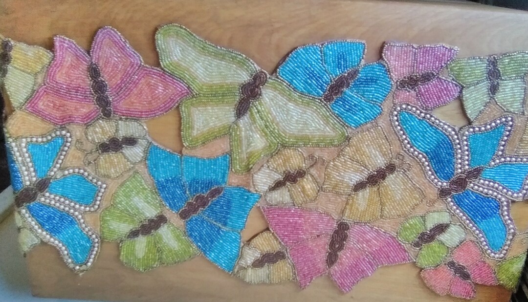 Beaded Seed Bead Butterfly Table Runner/placemat Etsy