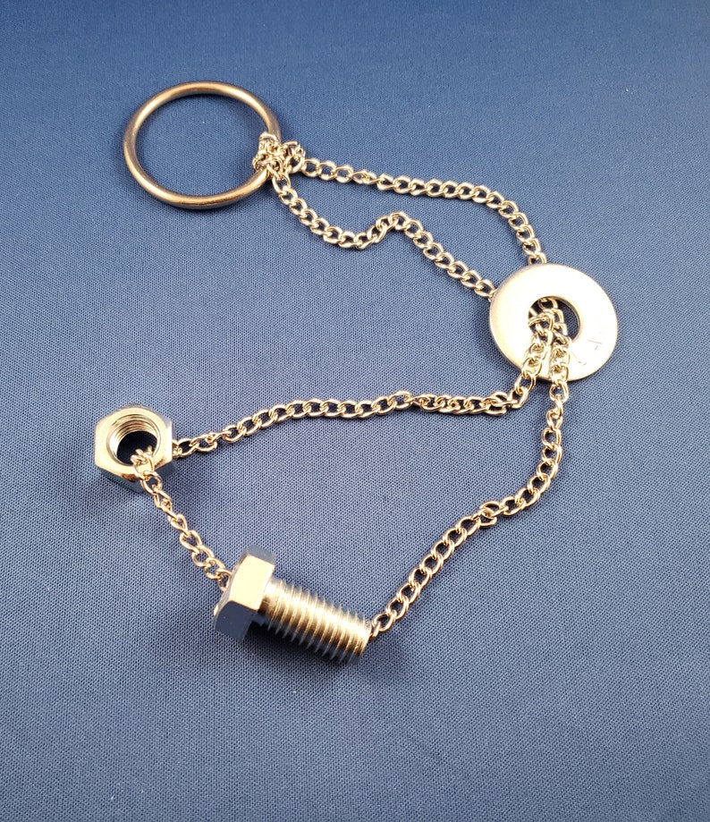 Nut and Bolt on a Chain Puzzle Brain Teaser Mechanical Etsy