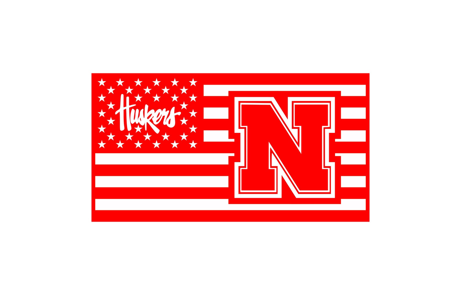 Nebraska Huskers Football Flag Etsy
