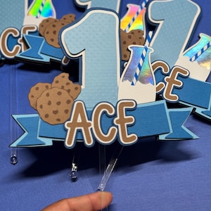 Décoration de gâteau pour un cookie Un anniversaire pour un garçon adorable Premier anniversaire Un anniversaire pour une belle année Décoration de fête pour biscuits Fête au lait et biscuits un an