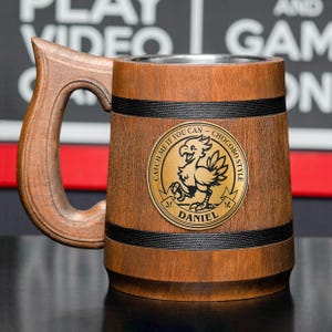 Holz Bierkrug Chocobo Becher Personalisierte Freund Gamer Geschenk