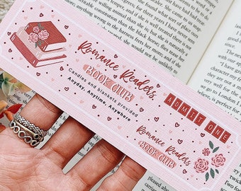Romance Readers Book Club Bookmark | Bookmark Ticket Voucher | Coupon Style Bookmark | Book Gift