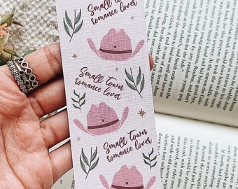 Small Town Romance Lover Linen Bookmark | Bookmark Voucher | Coupon Bookmark | Cowboy Book Gift | Reading Bookmark | Cowboy Romance Bookmark