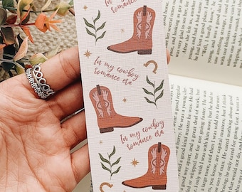 In my Cowboy Romance Era Linen Bookmark | Bookmark Voucher | Coupon Bookmark | Cowboy Book Gift | Reading Bookmark | Cowboy Romance Bookmark