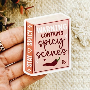 Warning Contains Spicy Scenes Book Sticker In My Spicy Reading Era Spice Book Club Book Sticker image 1