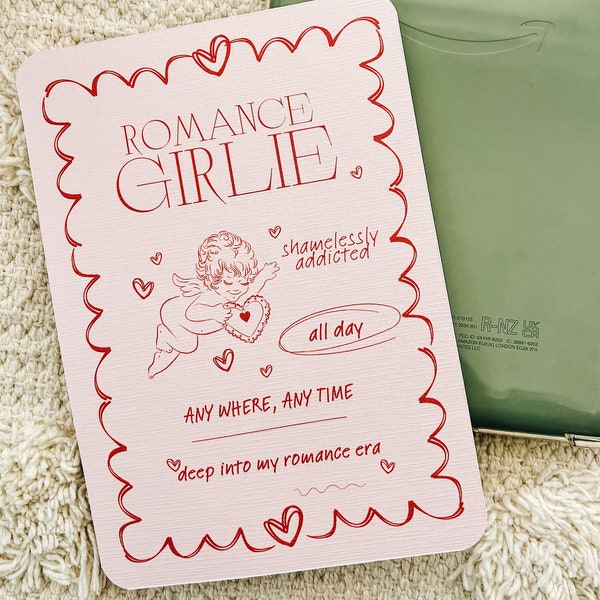 Romance Girlie Kindle Insert | Linen Paper Kindle Insert | Romance Book Club | Booktok Kindle | Kindle Accessory