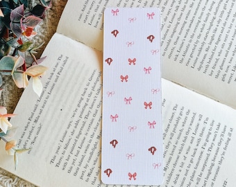 Pink Bow Linen Bookmark | Bow Era Bookmark | Era Bookmark | Reader Girlie Bookmark | Bow Era Bookmark