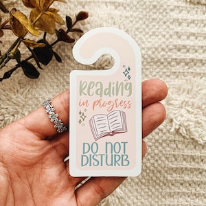 Adesivo da appendere alla porta "Lettura in corso Non disturbare" / Adesivo per amanti dei libri / Adesivo per amanti dei libri / Adesivo per evitare interazioni sociali