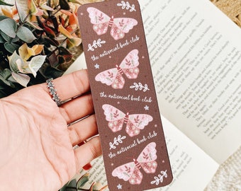 The Antisocial Book Club Linen Bookmark | Reading Era  | Linen Bookmark | Butterfly Quote Bookmark Gift | Reading Bookmark