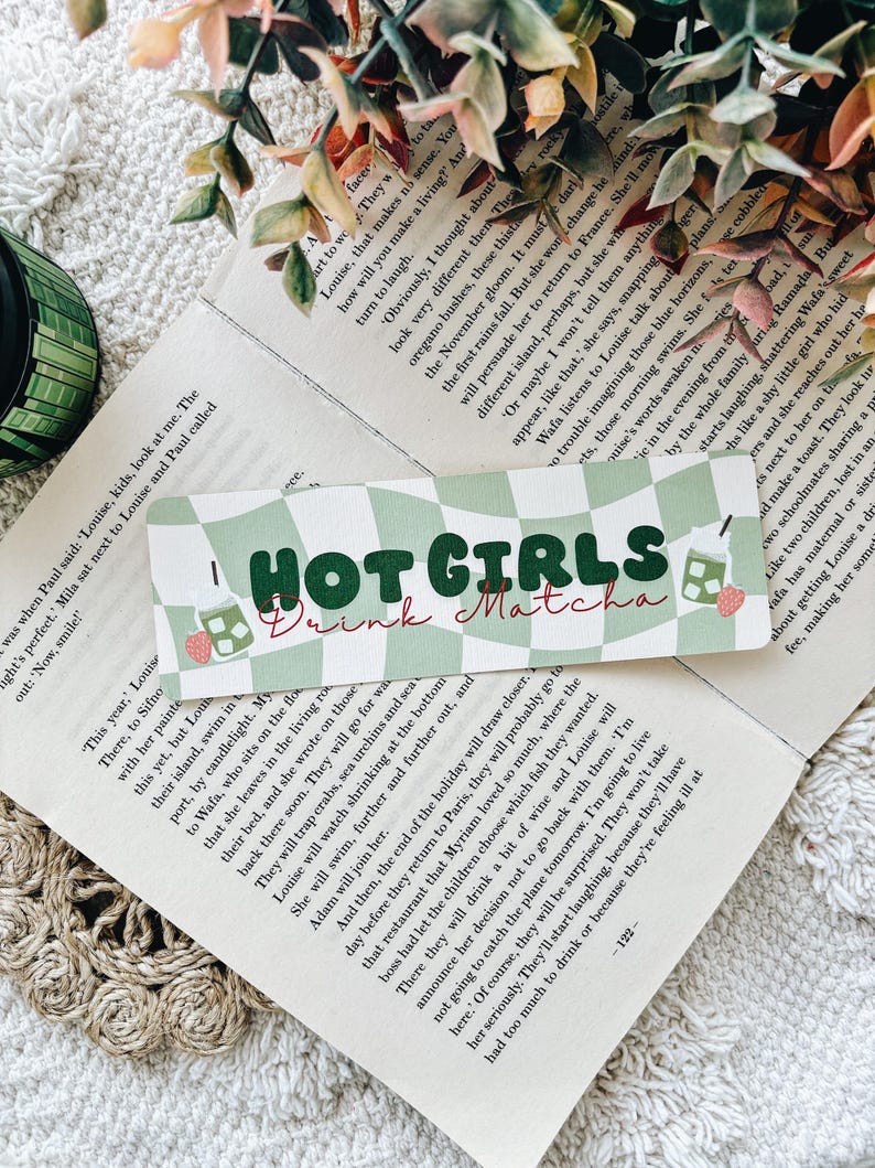 Hot Girls Drink Matcha Girlie Linen Tassel Bookmark Matcha Girlie