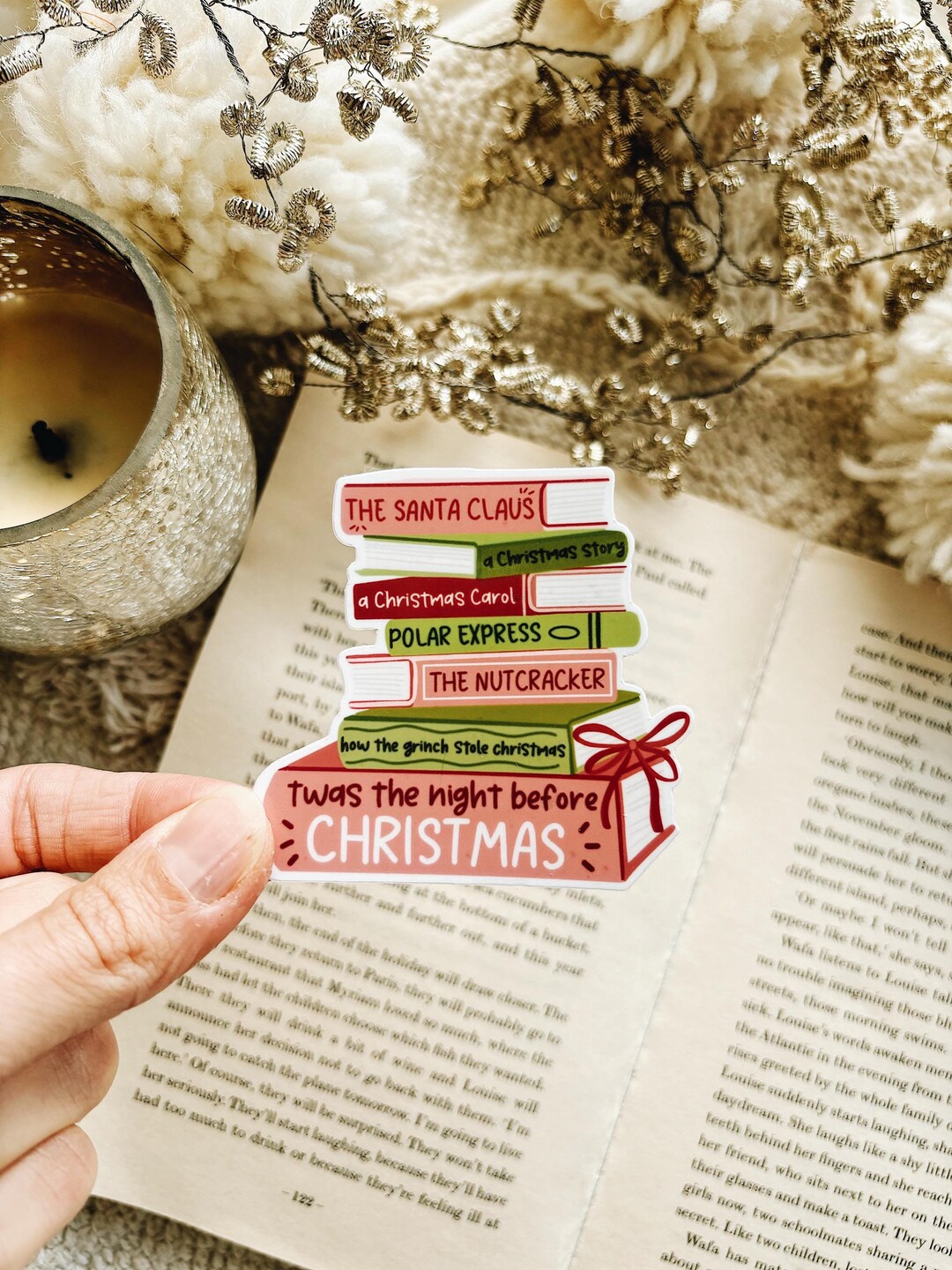 Christmas Bookstack Vinyl Sticker | Nutcracker, Kindle Decal - Etsy