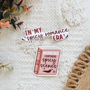 Warning Contains Spicy Scenes Book Sticker In My Spicy Reading Era Spice Book Club Book Sticker image 2