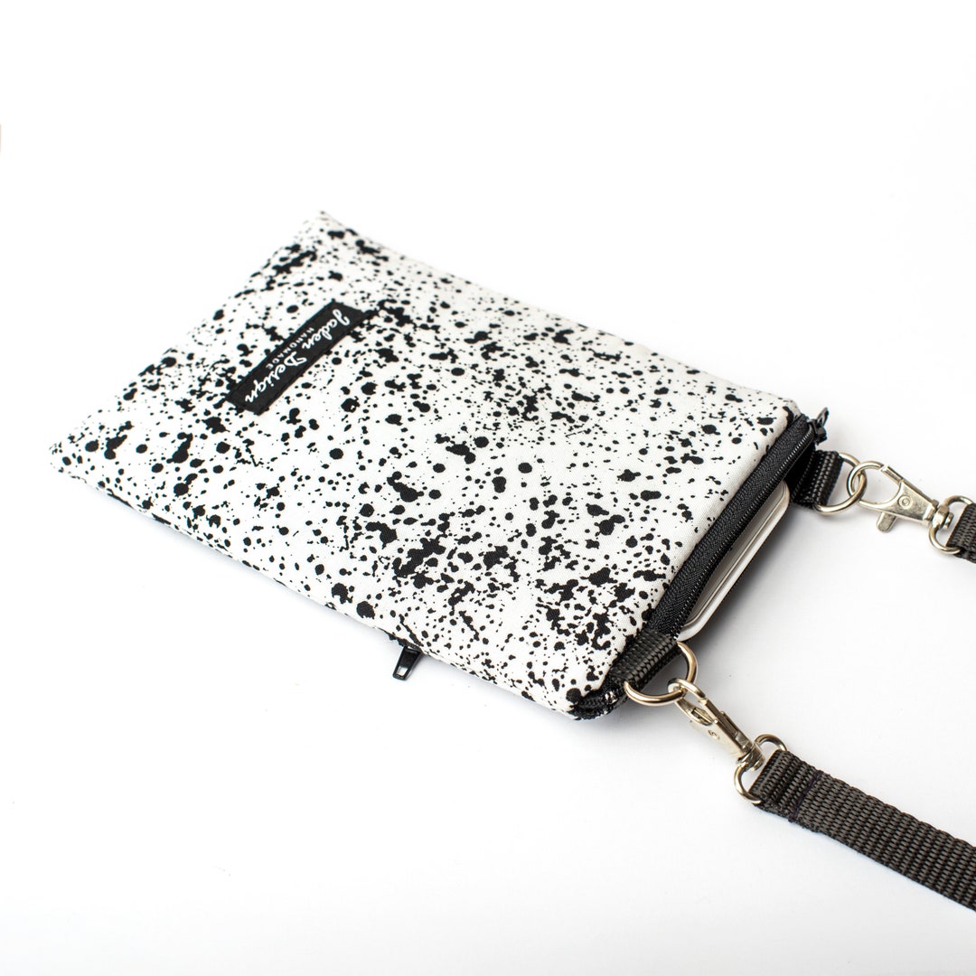 Minimalist iPhone Crossbody Bag, Unisex Fabric Phone Pouch, Small